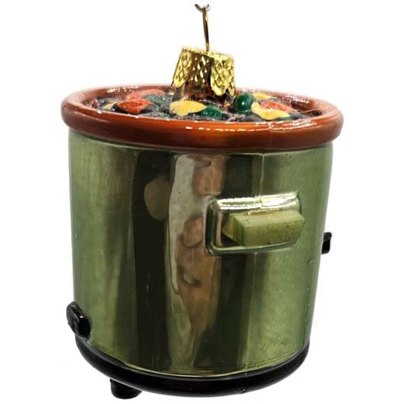 Crock Pot Slow Cooker Kitchen Ornament Cody Foster Glass Christmas Decoration - Picture 6 of 8